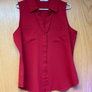Ricki's Sleeveless Button-Front Red Blouse